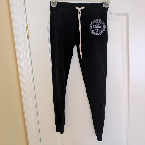 Garage Black Joggers Slim Fit Low Rise - Picture 2 of 6